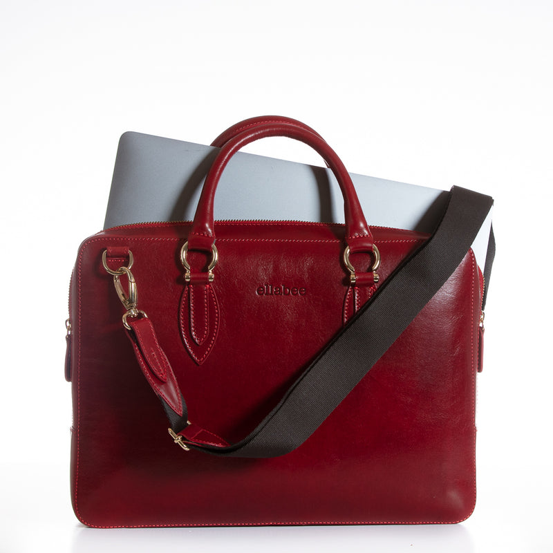 Siena red - soft laptop/document bag